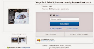ebay advert for a vango tent