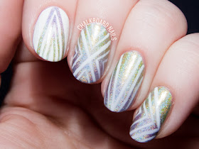 Holographic line nail art by @chalkboardnails