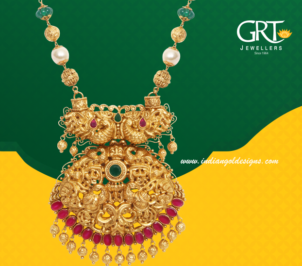 Gold and Diamond jewellery designs grt necklace