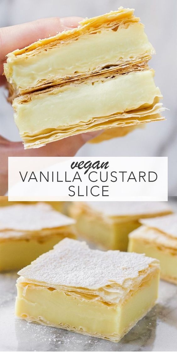 Vegan Vanilla Custard Slice