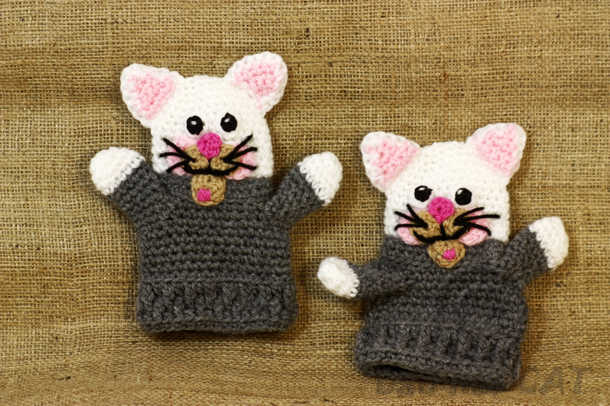 Bad Hat Cat Crochet kitty cat gloves,crochet cat mittens, animal theme