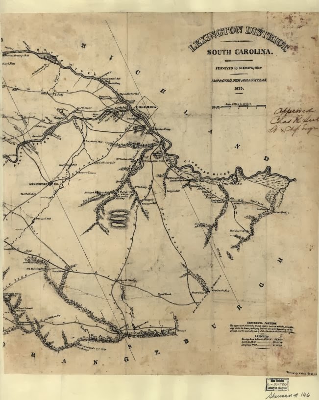 Lexington County SC History Lexington District Map 1825