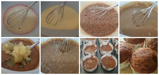 Preparación de las magdalenas de cabello de ángel con chocolate