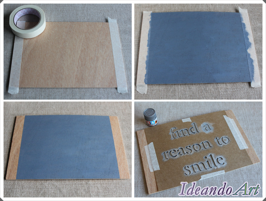 IdeandoArt Lámina DIY con chalk paint y stencil