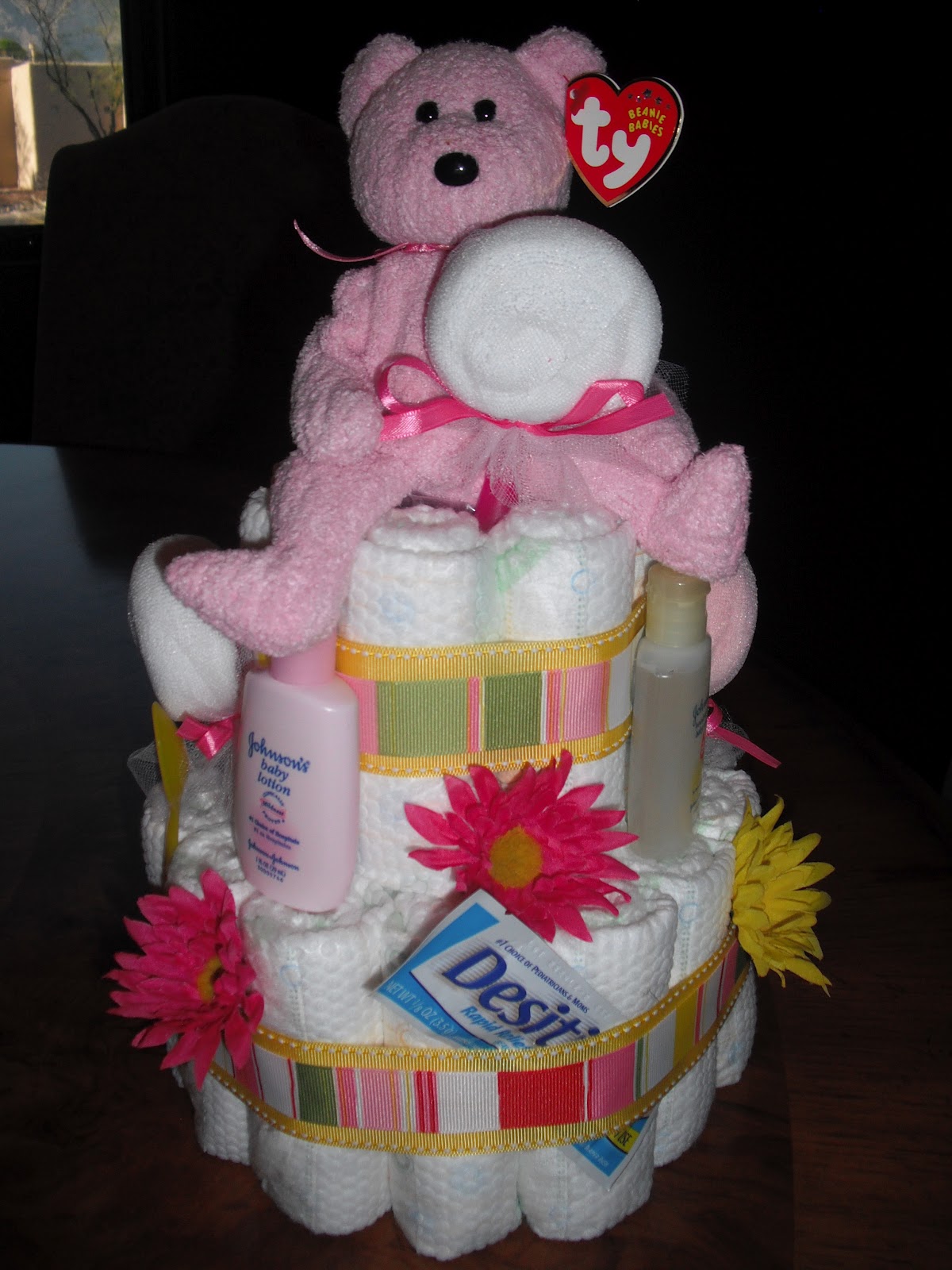 posh little babies: I'm back......custom diaper cakes, ribbon topiaries ...