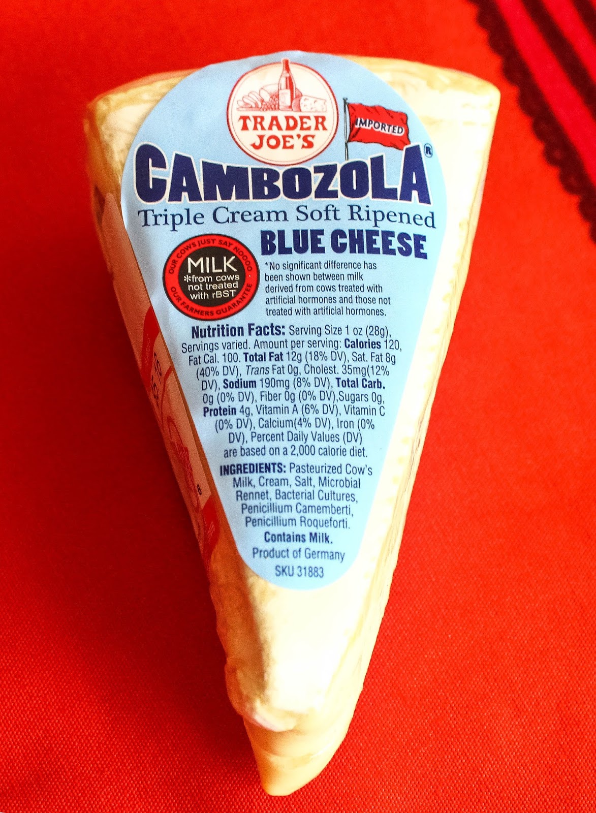Cambozola Simply Gourmet Soft-Ripened Double Cream Blue Cheese, 4.4 oz -  Foods Co.