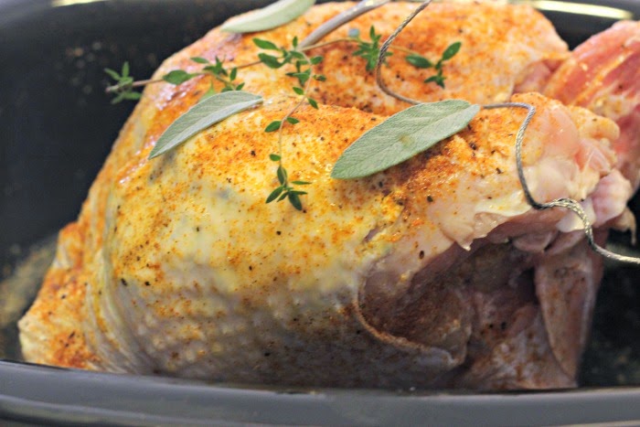Slow Cooker Herbed Turkey Breast:  BEST method for moist, tender white meat! 