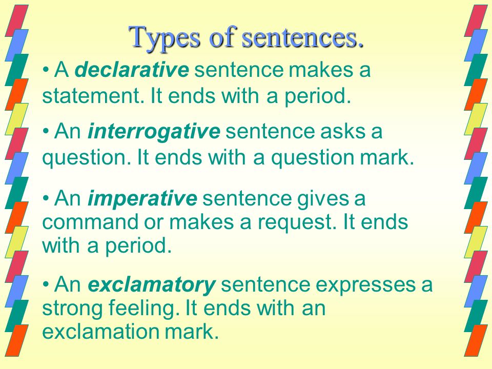 Mr Chappell s Most Excellent Blog Four Sentence Types