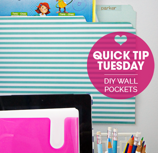 Iheart Organizing Quick Tip Tuesday Diy Wall Pockets - Diy Hanging Wall Folders