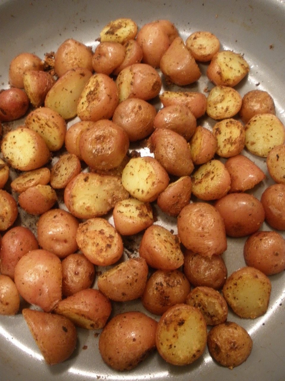 the half cut cook Easy Pan Fried Potatoes