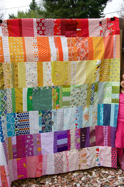 a quilt is nice: wip wednesday-rainbow scraps