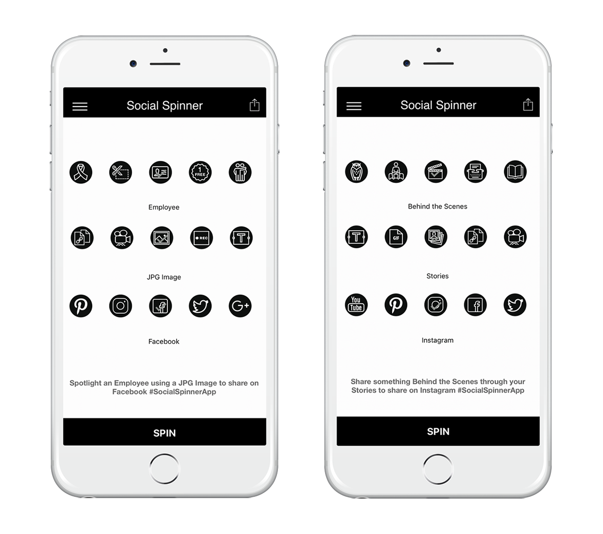 Social Spinner App Samples