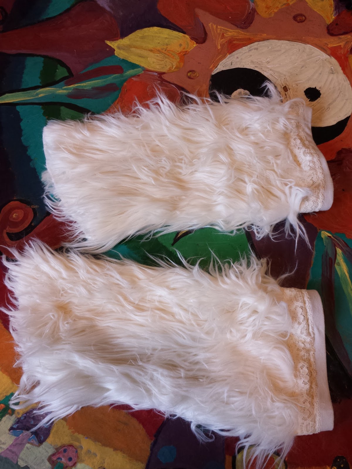 Made by Theresa DIY furry leg warmers