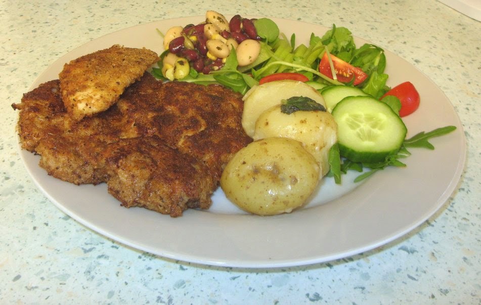 Jenny Eatwell's Rhubarb & Ginger Sumac & Thyme Schnitzel. Bless you!