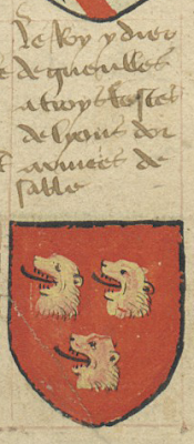 manuscrit Français 5024 : Armorial De la Table Ronde. Date d'édition : 1401-1500 . folio 1v (fragment). Bibliothèque de l'Arsenal - Paris