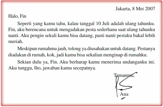 Contoh Format Dan Isi Surat Pribadi Ilmuwiki