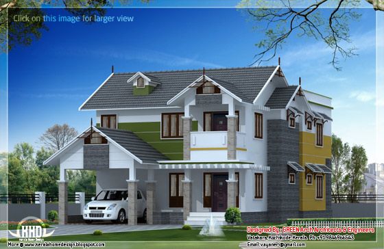 sloping roof house design