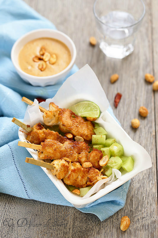 Brochettes de poulet sauce satay