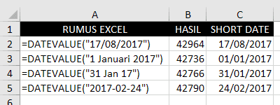 Contoh Rumus DateValue Excel