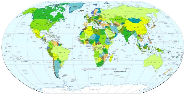 Gambar peta 193 negara di dunia ukuran HD