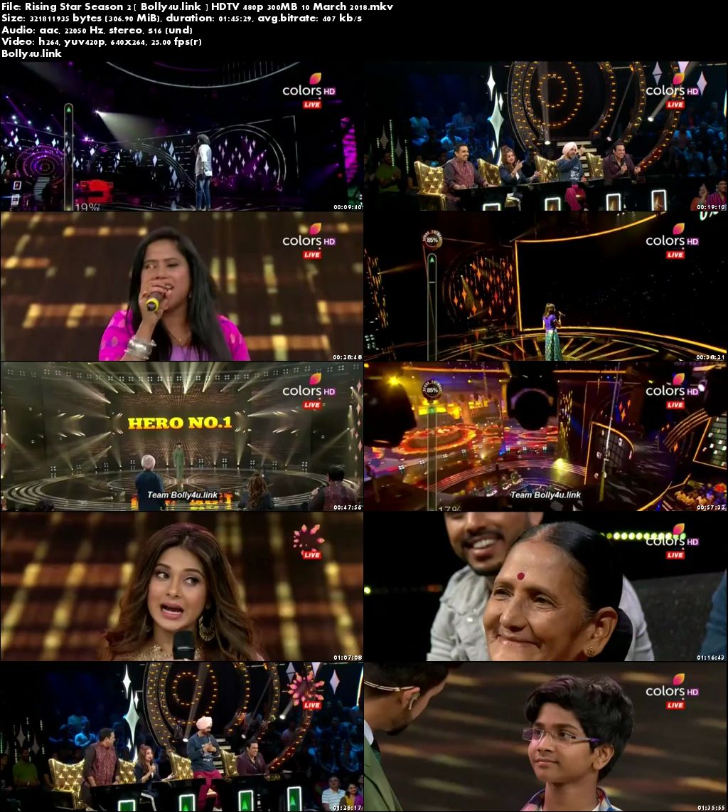 Rising Star Season 2 HDTV 480p 300MB 10 March 2018 Download