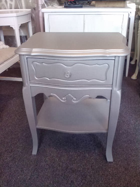 Vintage Painted side table silver