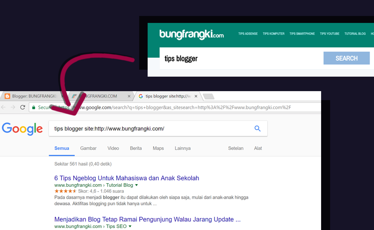 Membuat Pencarian di Form Search Blog, Menjadi Hasil Penelusuran Google