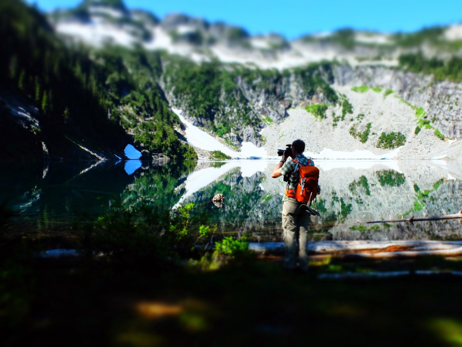 Viewing Malachite Lake Behind the Photographer (miniature effect)