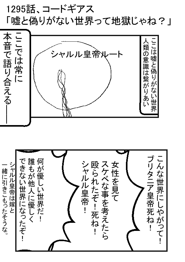 コードギアス 嘘と偽りがない世界って地獄じゃね 漫画村のきつねっこ W