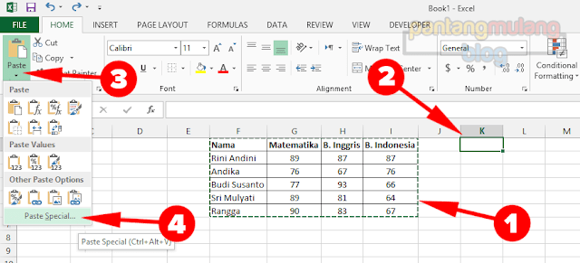 Cara Mengubah Data Baris menjadi Kolom Cara Mengubah Data Baris menjadi Kolom