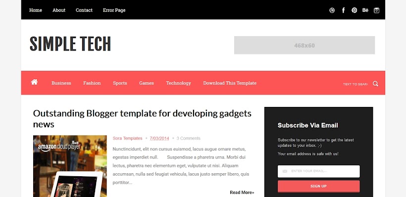 Simple Tech Free Blogger Template