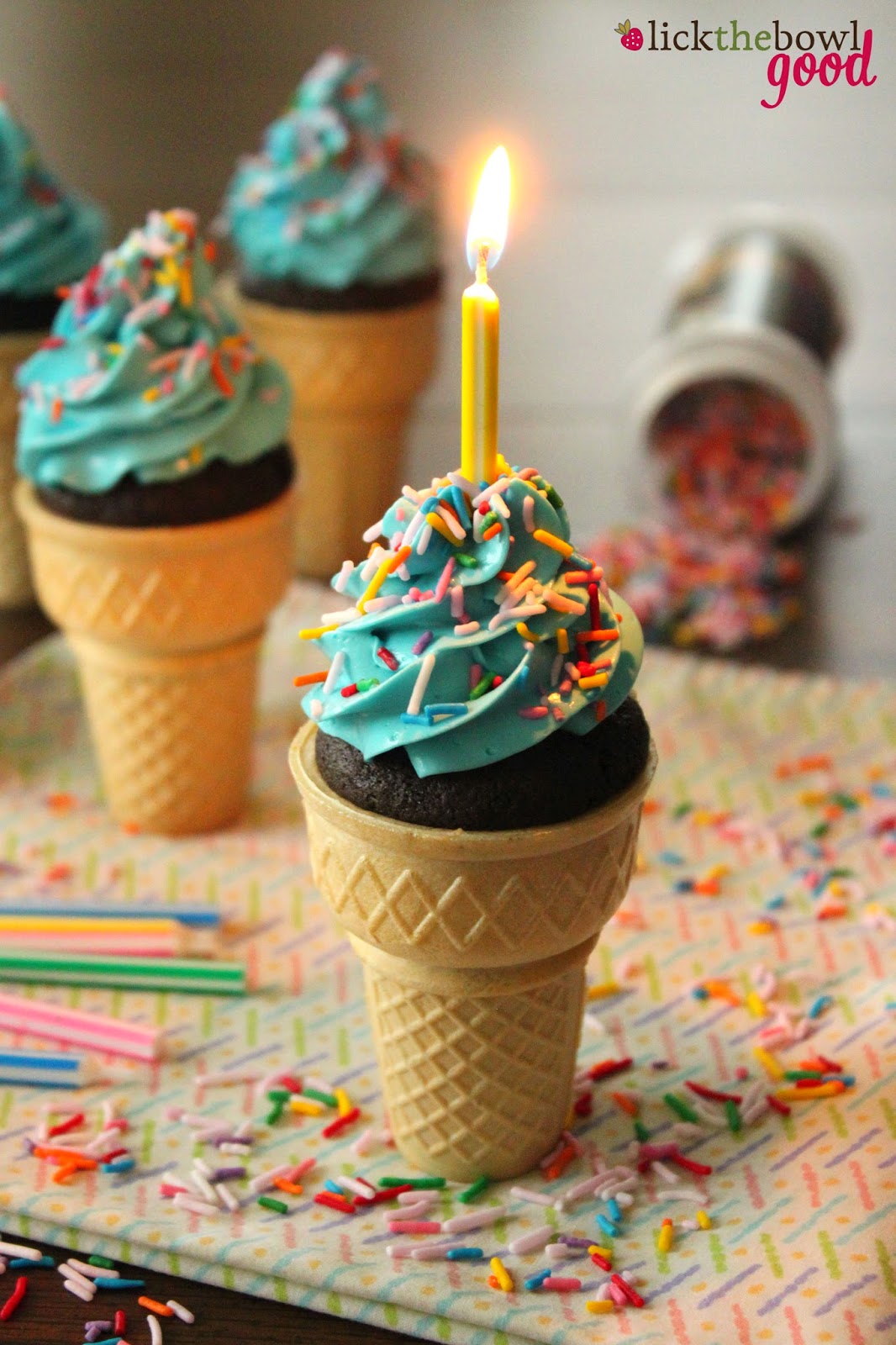 Lick The Bowl Good: Ice Cream Cone Cupcakes & The Pillsbury Giveaway Winner