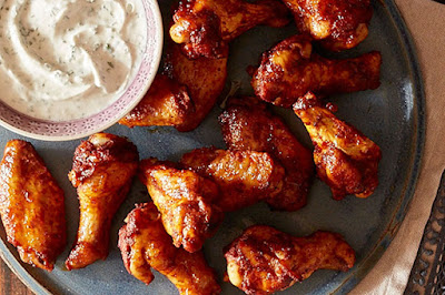 Crispy Baked Moroccan Chicken Wings with Yogurt Dip 