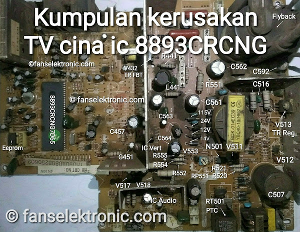 Kerusakan TV Cina IC 8893CSCNG7F76