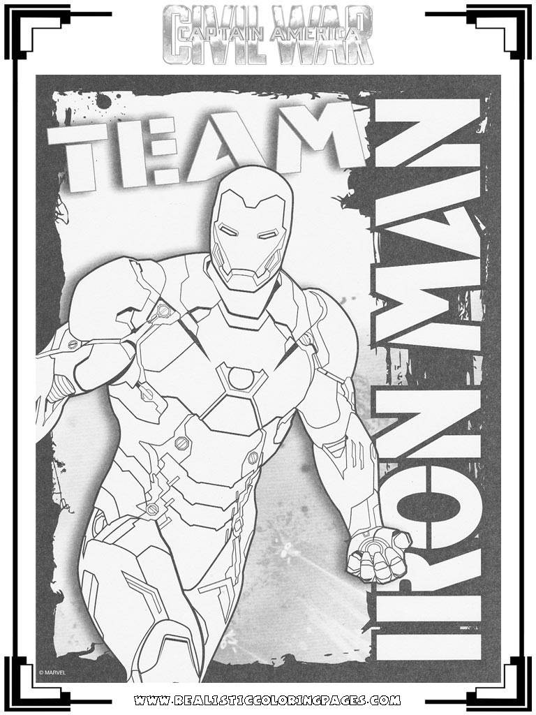 Captain America:Civil War Printable Coloring Pages | Realistic Coloring