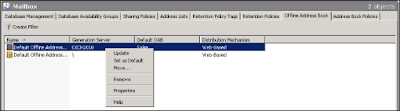 uninstall exchange 2010 - remove offline address book