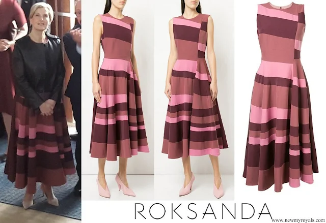 Countess Sophie wore ROKSANDA sleeveless flared stripe dress