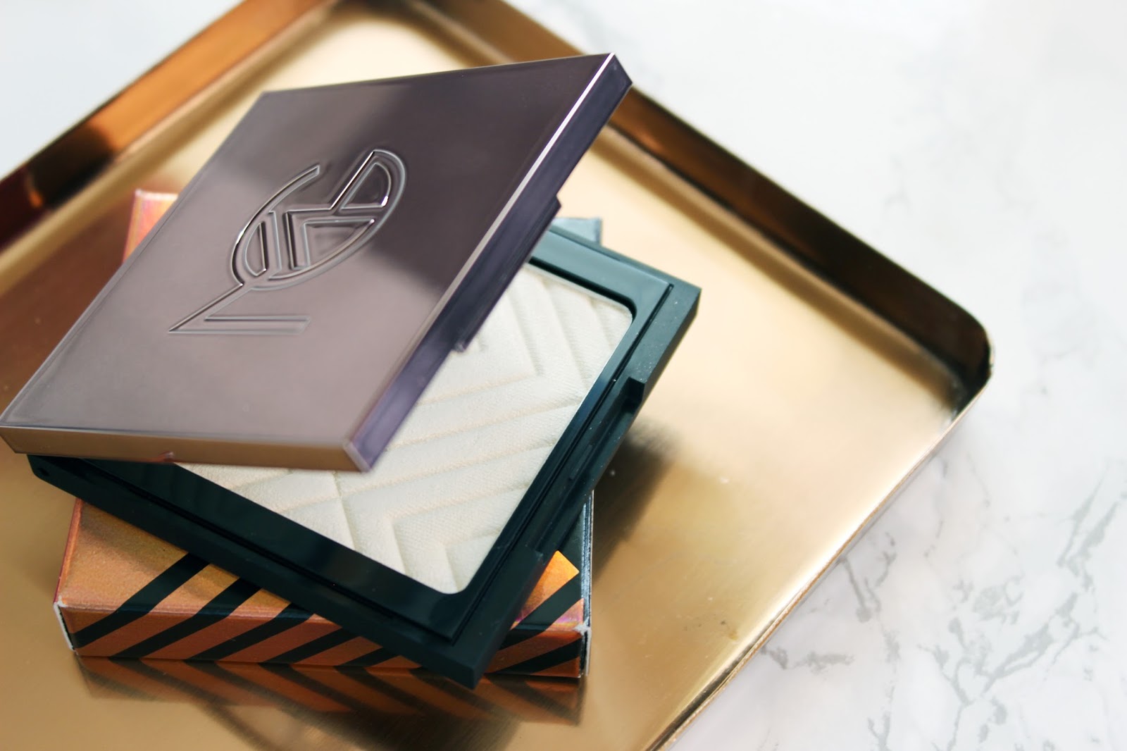 Makeup Geek Duochrome Highlighter in Lit Review & Swatches BRITISH