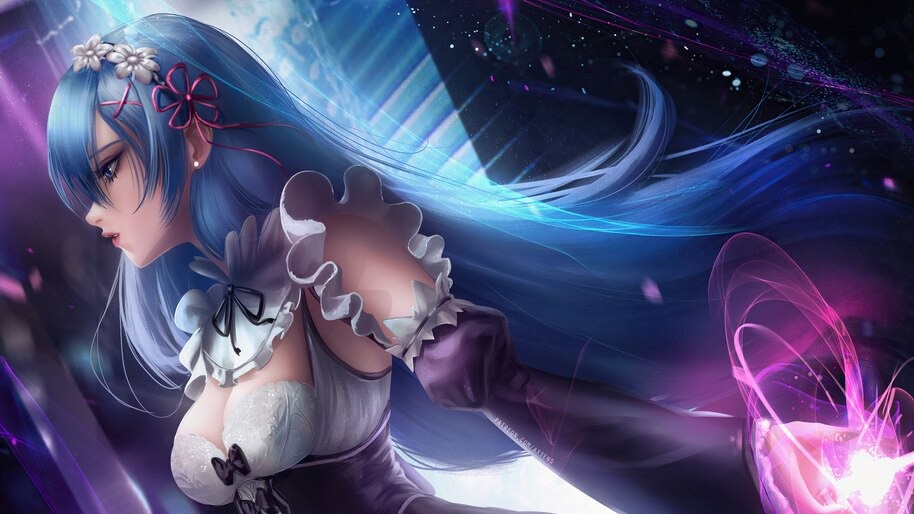 Rem, Re:Zero, Anime, Girl, Maid, 4K, #4.2695