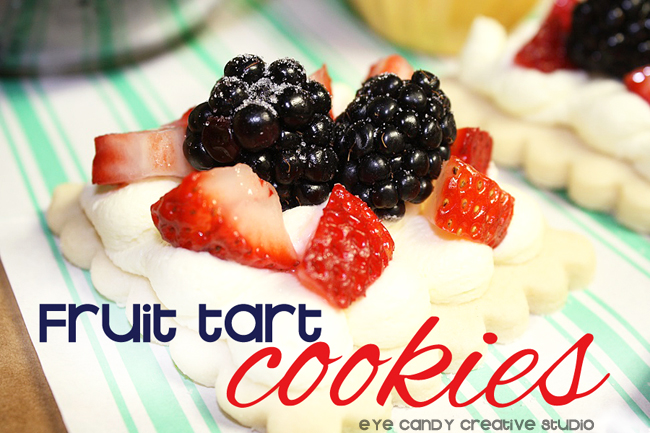 how to make fruit tart cookies, strawberries, blueberries, sugar cookie