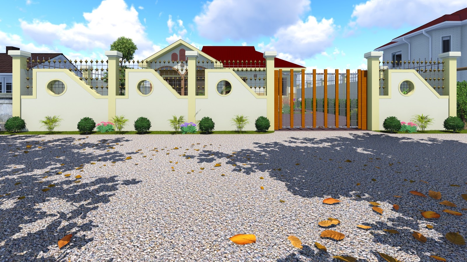 Picha za design ya nyumba na muonekano wa nje (landscape) yenye kiwanja