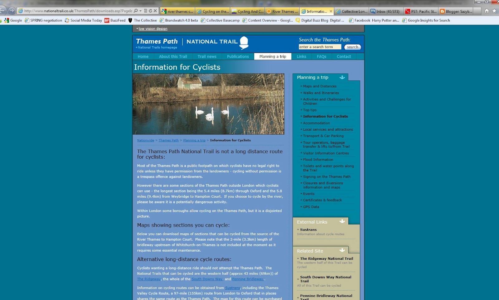 can you cycle the thames path