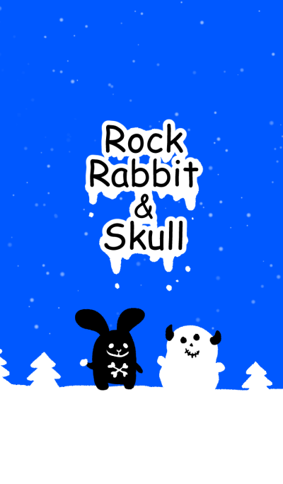 Rock rabbit and skull/winter snow