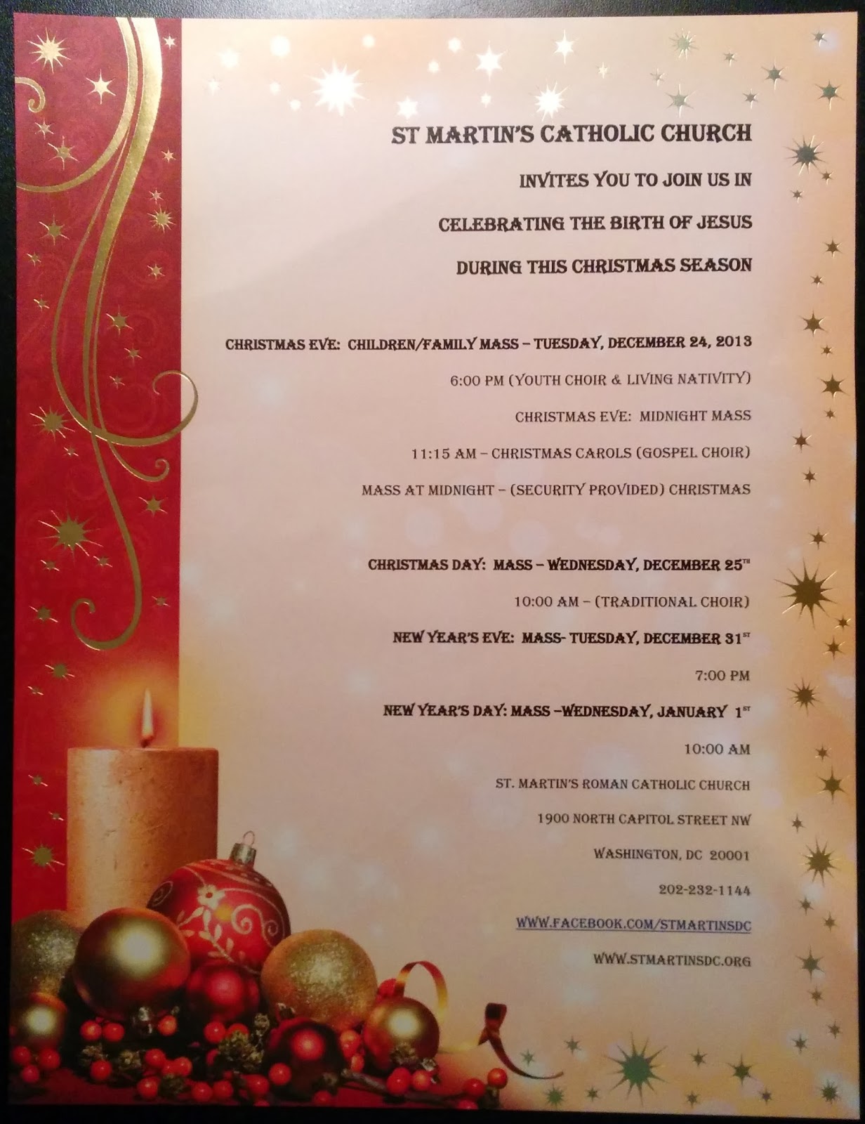 bloomingdale New Year's Eve and New Year's Day masses at St. Martin of