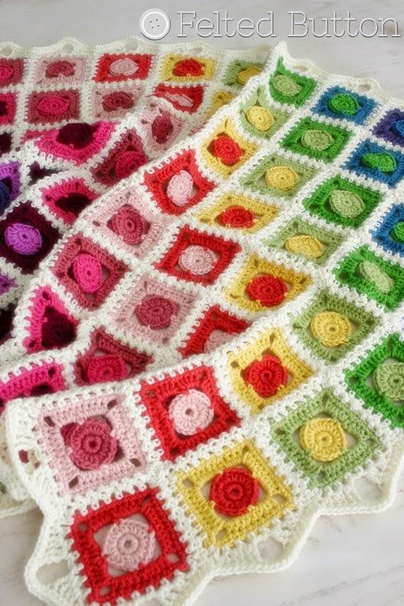 Circle Takes the Square Blanket crochet pattern by Susan Carlson of Felted Button
