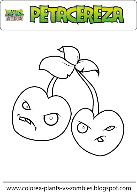 plants vs zombies petacereza para colorear dibujo de petacereza