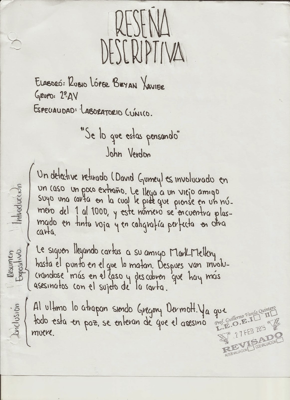 LEOyE II: Reseña Descriptiva.