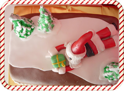 Tarta fondant navidad,  papa noël