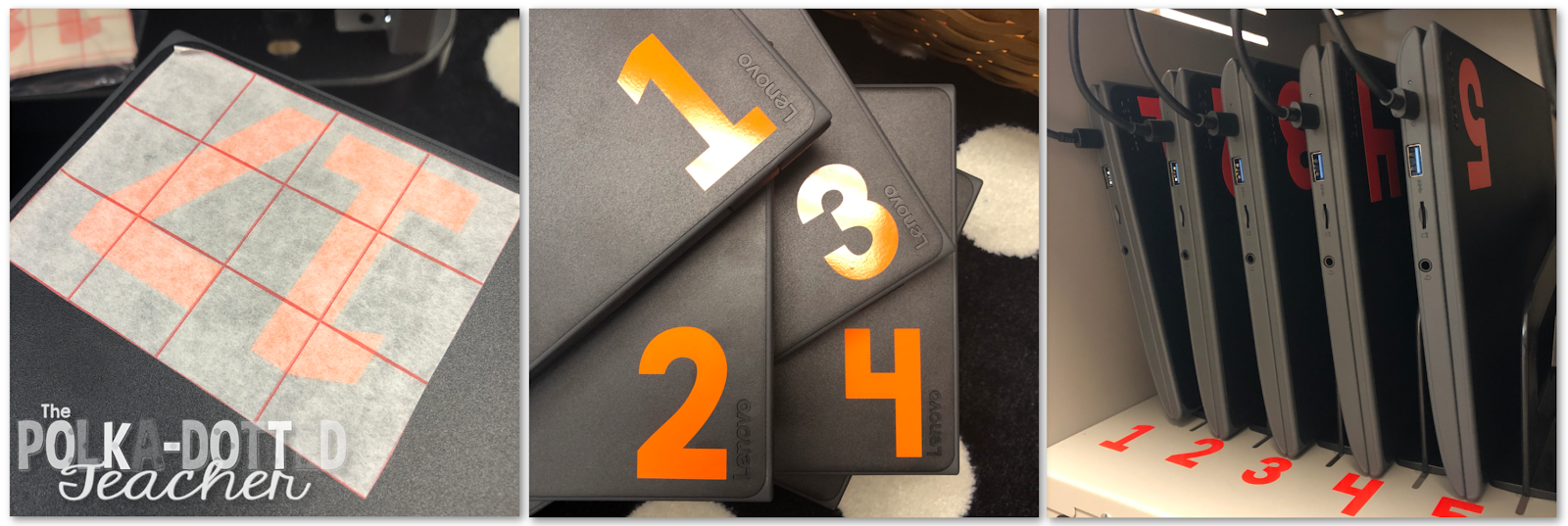 The Polkadotted Teacher Chromebook Cart Organization