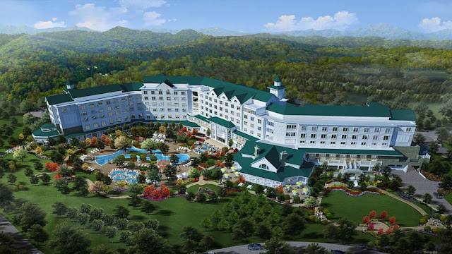 When traveling down Veteran's Boulevard in Pigeon Forge, it's hard to miss Dollywood's DreamMore Resort. The large white building, which sits on 20 acres and has 300 rooms, stands out among all the green from the Great Smoky Mountains.